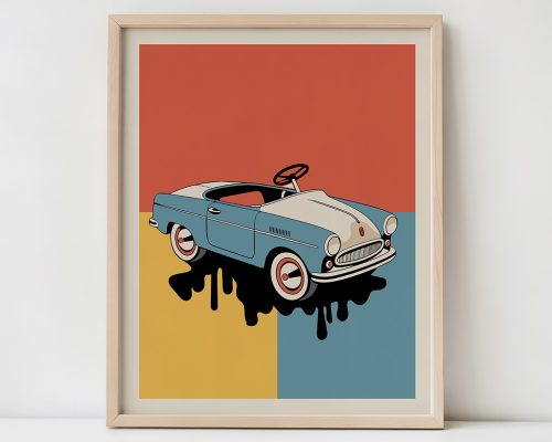 Retro Toy Car Poster, Pedal Car Pop Art Print