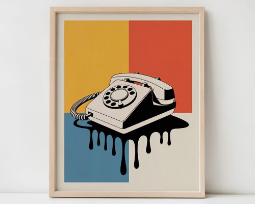 Rotary Phone Wall Print, Retro Telephone Poster