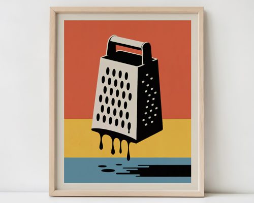 Retro Cheese Grater Poster, Kitchen Pop Art Print