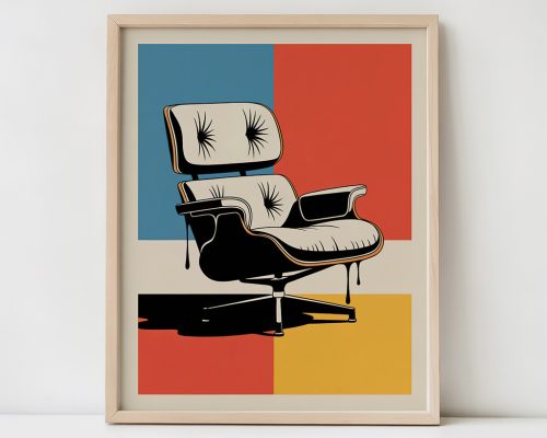 Lounge Chair Print, Retro Pop Art Design Poster