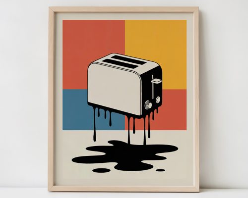 Retro Toaster Poster, Pop Art Kitchen Print