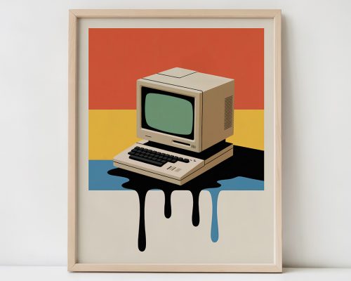 Retro Computer Wall Print, Tech Pop Art Poster