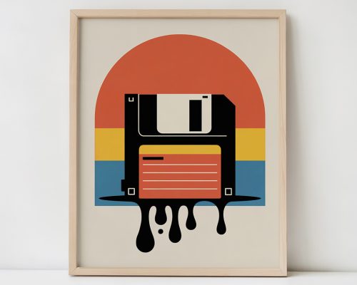Floppy Disk Retro Art Print, Pop Art Tech Poster