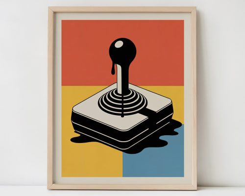 Retro Game Joystick Print, Arcade Pop Art Poster