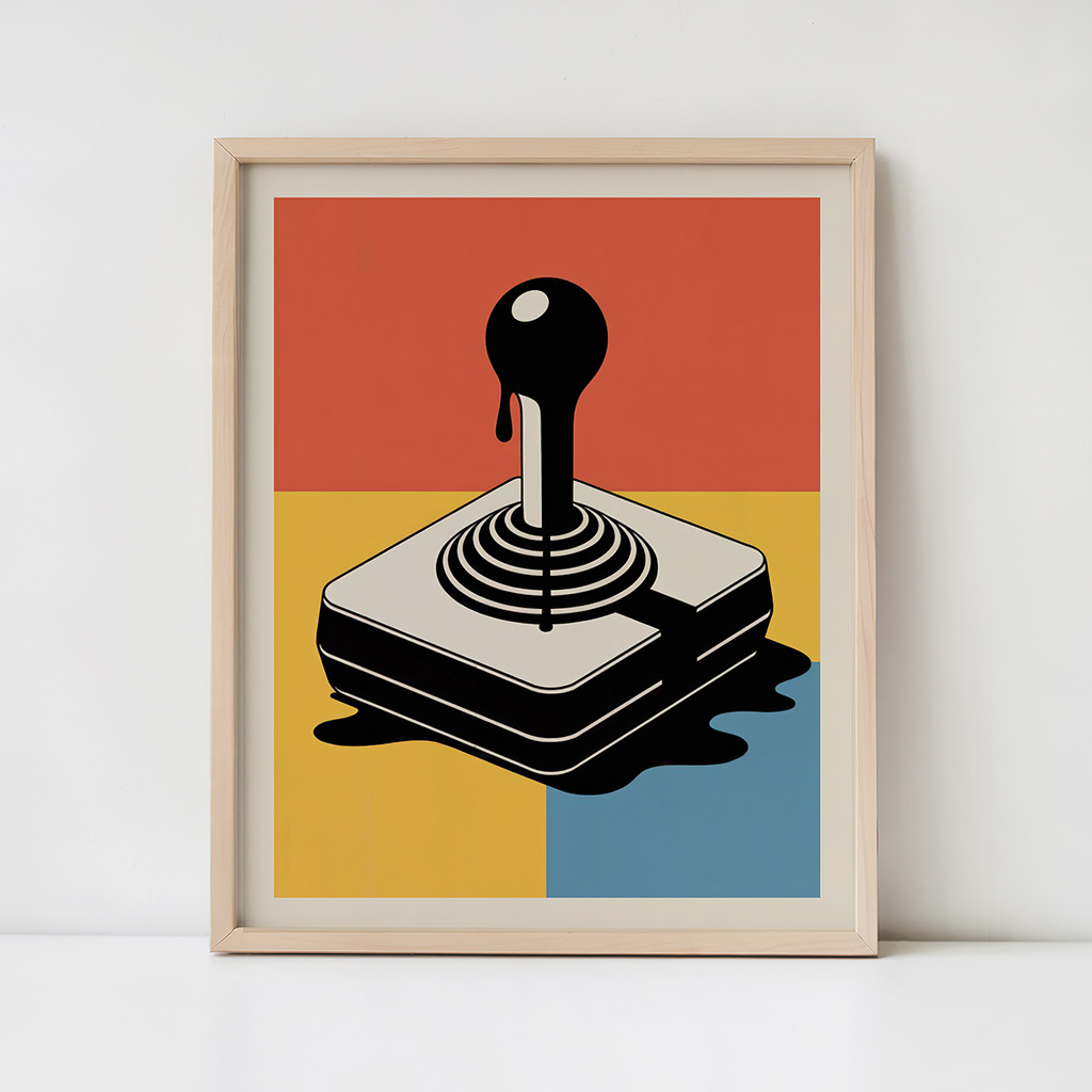 Retro Game Joystick Print, Arcade Pop Art Poster