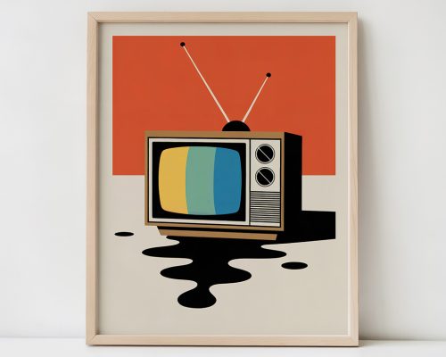 Retro TV Print,  Pop Art Wall Poster