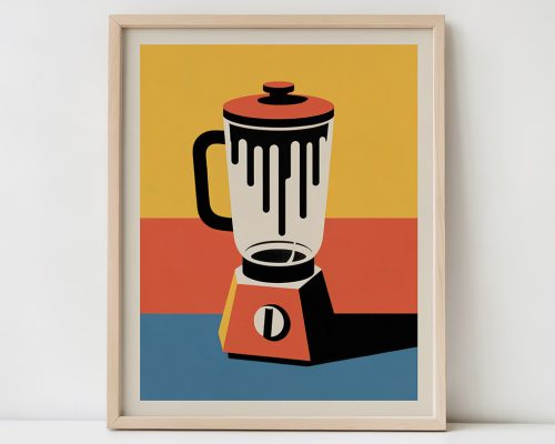 Retro Blender Print, Pop Art Kitchen Poster