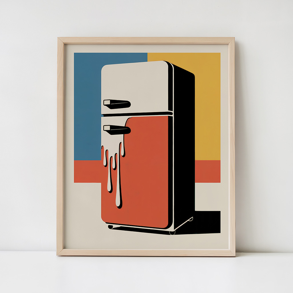 Refrigerator Wall Print, Pop Art Kitchen Poster