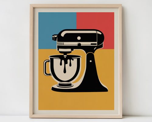 Retro Kitchen Mixer Print Pop Art Poster