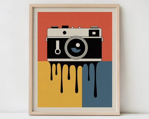 Retro Camera Wall Print, Pop Art Decor Poster