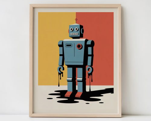 Retro Robot Toy Print Pop Art Poster Wall Decor