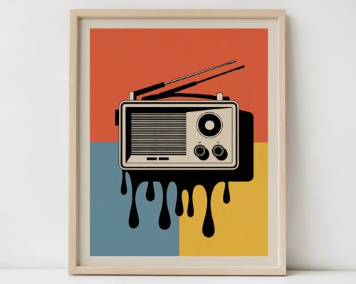 Retro Radio Art Print, Pop Art Music Poster