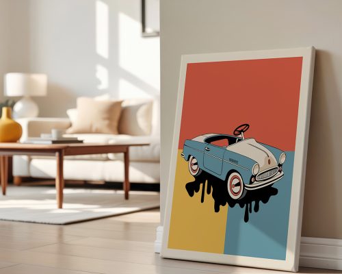 Alternative view of Retro Toy Car Poster, Pedal Car Pop Art Print