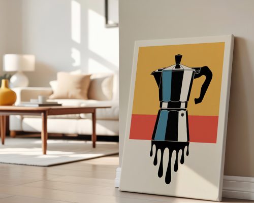 Alternative view of Retro Moka Pot Art Print, Coffee Maker Poster