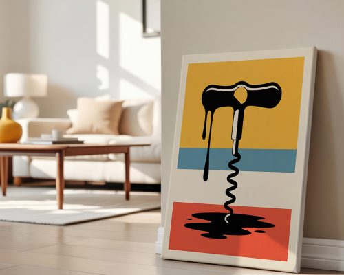 Alternative view of Retro Corkscrew Print, Wine Opener Poster