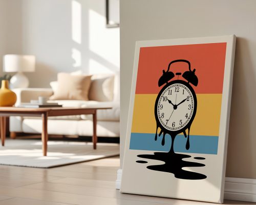 Alternative view of Retro Alarm Clock Print, Nostalgic Wall Poster