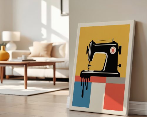 Alternative view of Sewing Machine Wall Art Print, Retro Poster