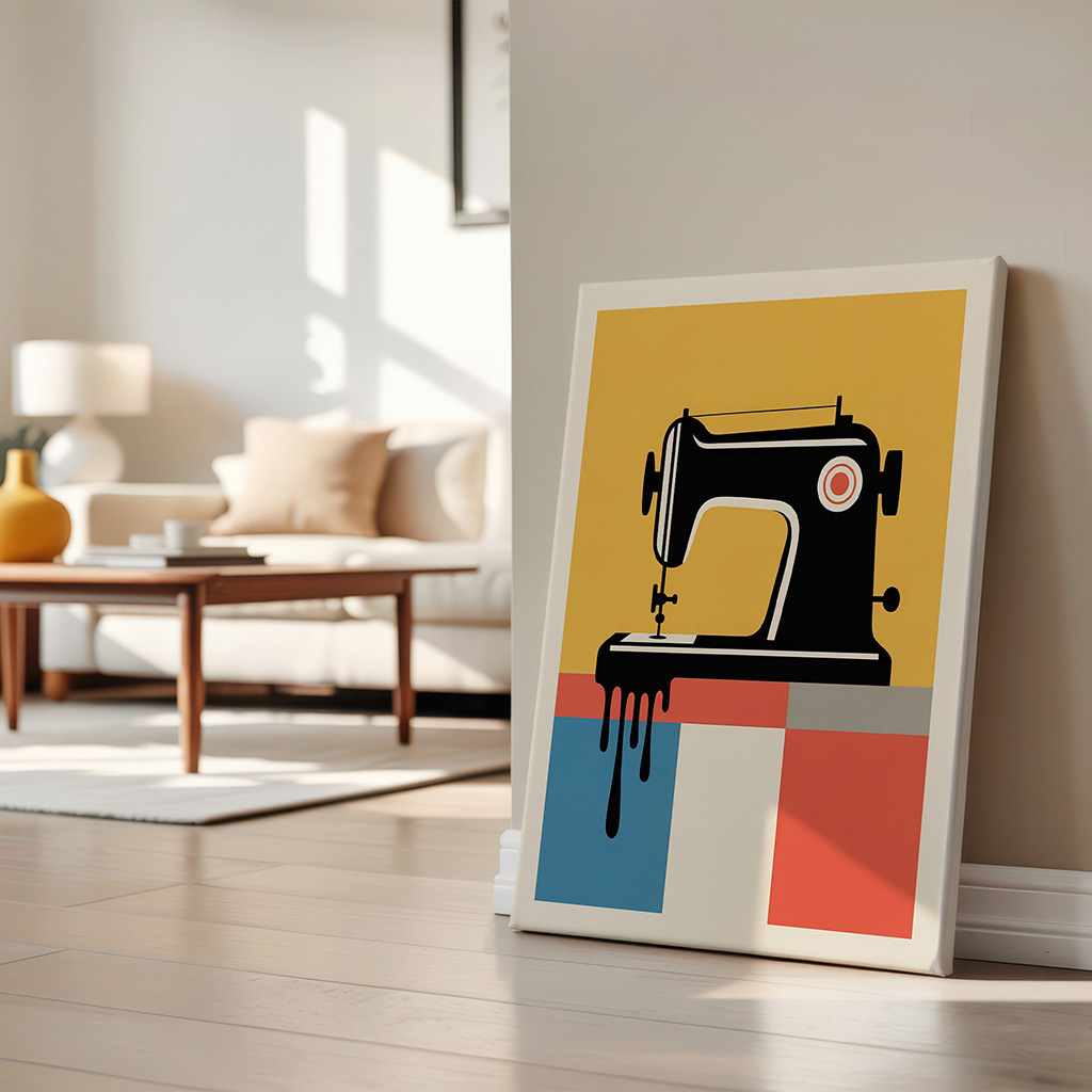 Sewing Machine Wall Art Print, Retro Poster - Image 2