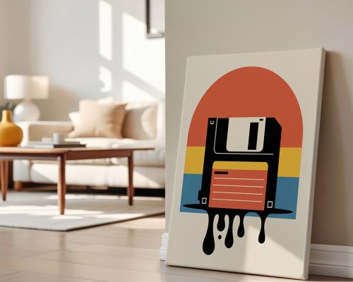 Alternative view of Floppy Disk Retro Art Print, Pop Art Tech Poster