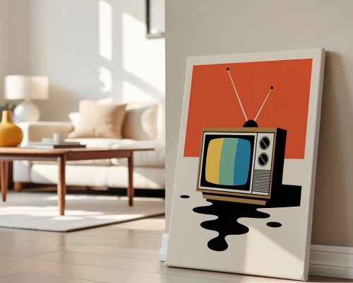 Alternative view of Retro TV Print,  Pop Art Wall Poster