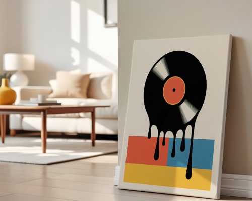 Alternative view of Retro Vinyl Record Print, Music Pop Art Poster