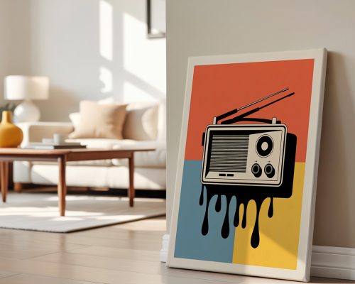 Alternative view of Retro Radio Art Print, Pop Art Music Poster
