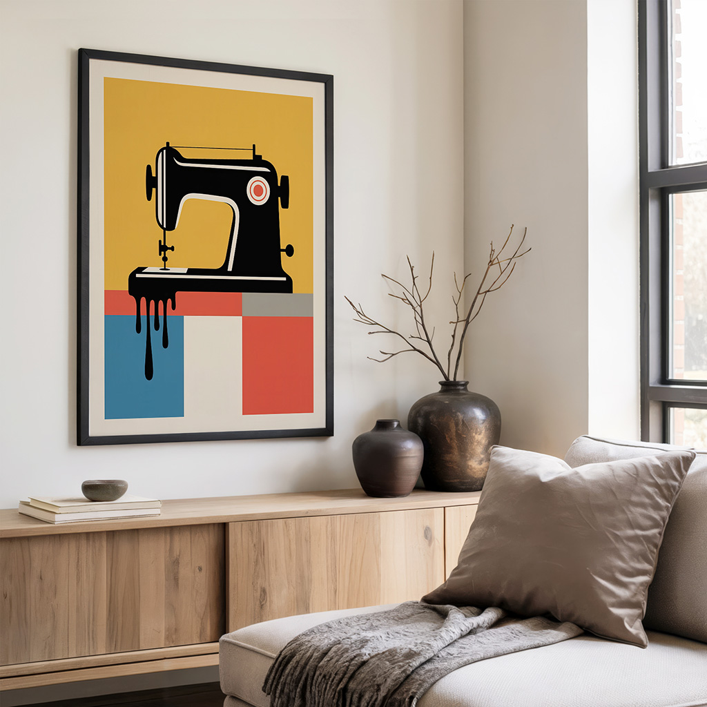 Sewing Machine Wall Art Print, Retro Poster - Image 3