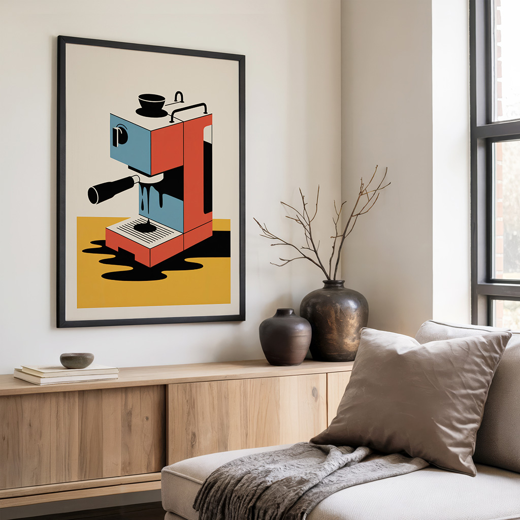 Coffee Machine Print, Kitchen Pop Art Poster - Image 3