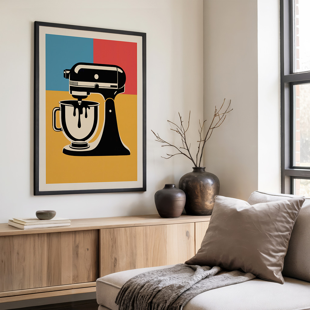 Retro Kitchen Mixer Print Pop Art Poster - Image 3