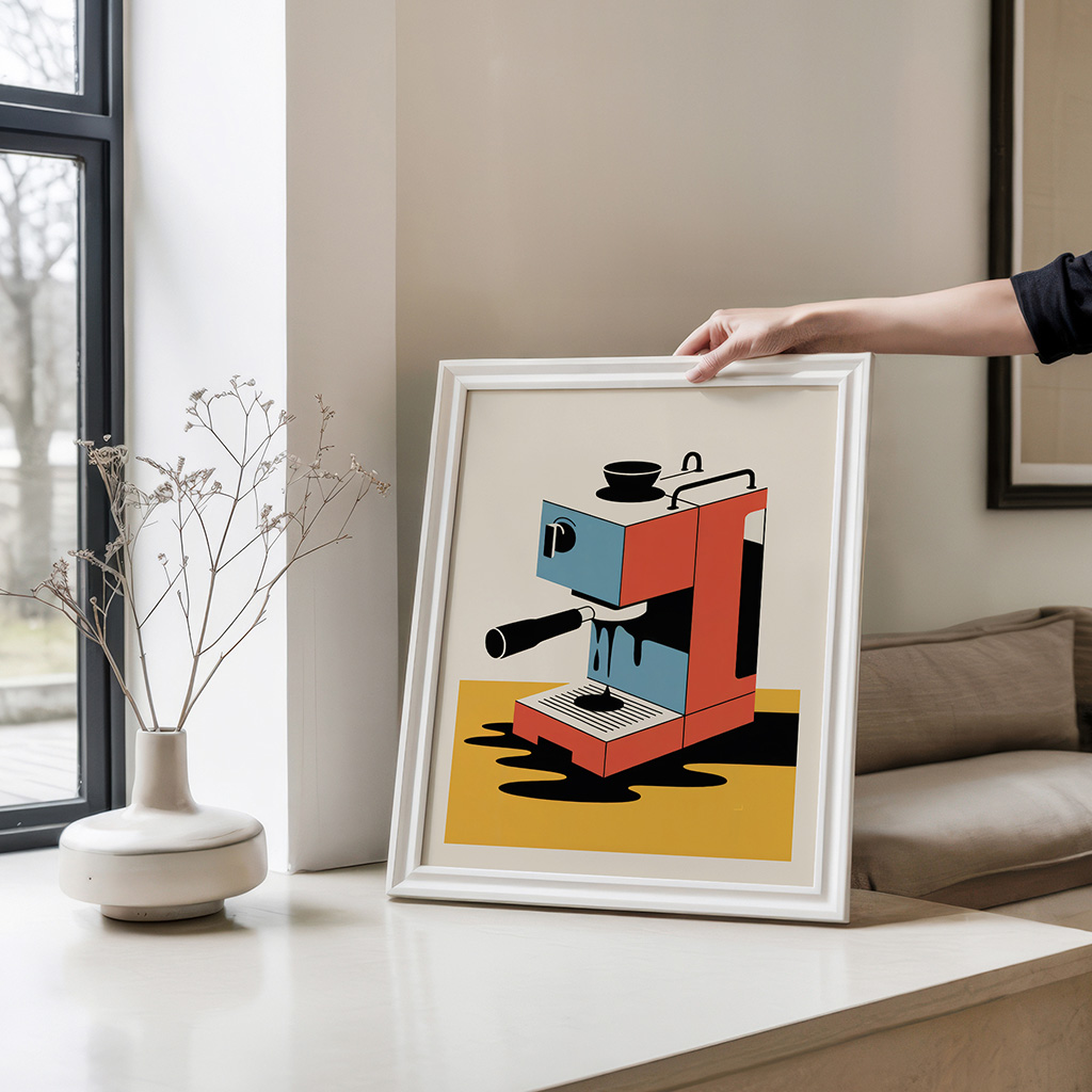Coffee Machine Print, Kitchen Pop Art Poster - Image 4