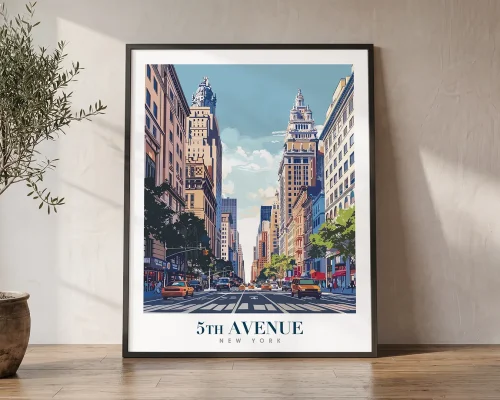 5th Avenue – Nyc Classic Travel Print | ArtPrintsVicky