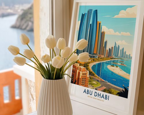 Alternative view of Abu Dhabi Skyline Travel Poster