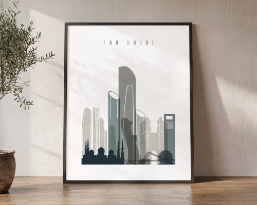 Abu Dhabi Skyline Art Print 18 Colors | ArtPrintsVicky