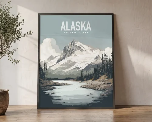 Alaska Scenery Travel Poster | ArtPrintsVicky