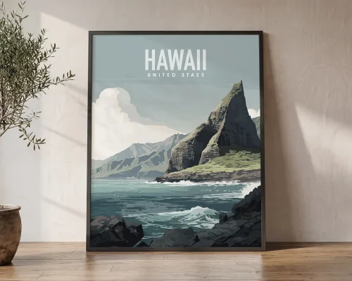 Aloha Spirit Hawaii Scenery Poster | ArtPrintsVicky