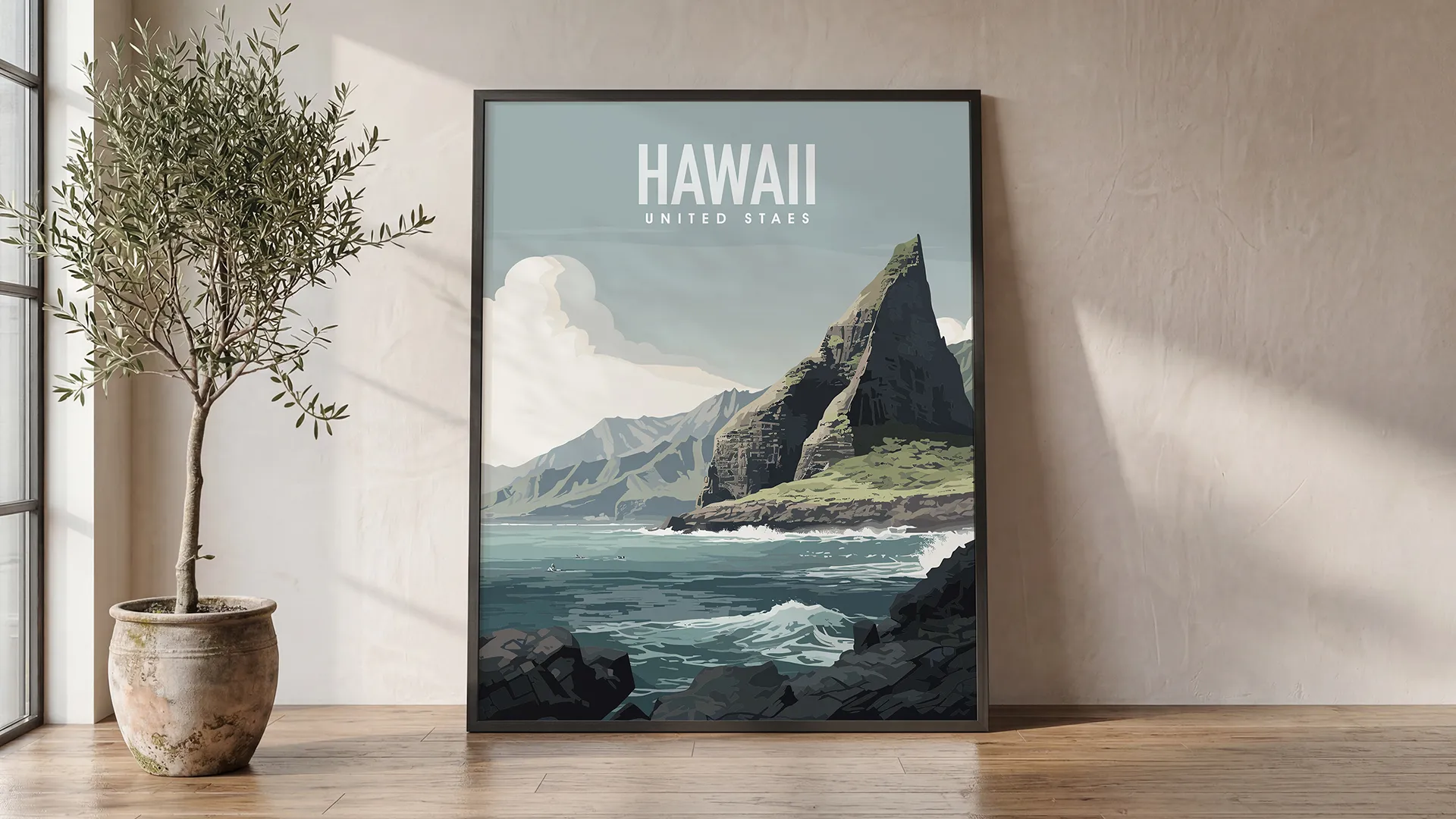 Aloha Spirit Hawaii Scenery Poster | ArtPrintsVicky