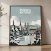 Alpine Elegance Zurich Travel Poster | ArtPrintsVicky