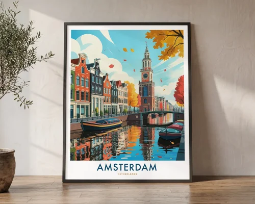Amsterdam Travel Print – Netherlands Wall Art | ArtPrintsVicky