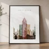 Amsterdam Wall Art Print — Watercolor Skyline | ArtPrintsVicky