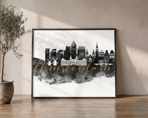 Amsterdam Watercolor Wall Art Print | ArtPrintsVicky