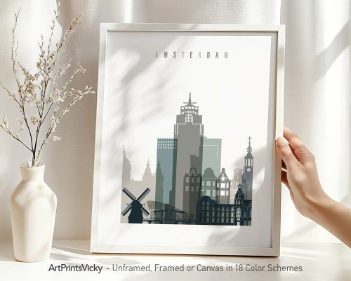Alternative view of Amsterdam Wall Art Print Skyline Poster