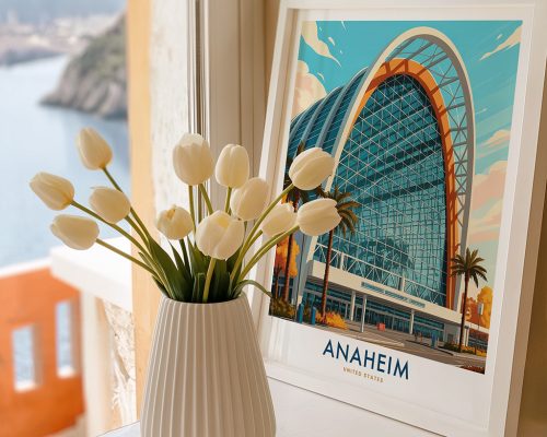 Alternative view of Anaheim Travel Poster Vintage Wall Art Print