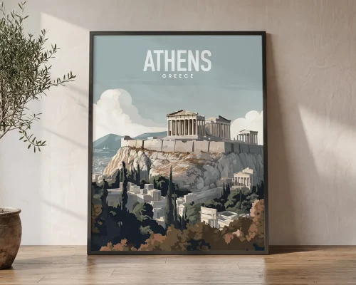 Athens Travel Poster — Acropolis Wall Art Print | ArtPrintsVicky