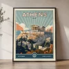 Athens Travel Poster — Vintage Wall Art Print | ArtPrintsVicky