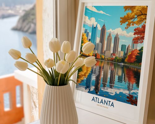 Alternative view of Atlanta Travel Poster Vintage Georgia Wall Art Print