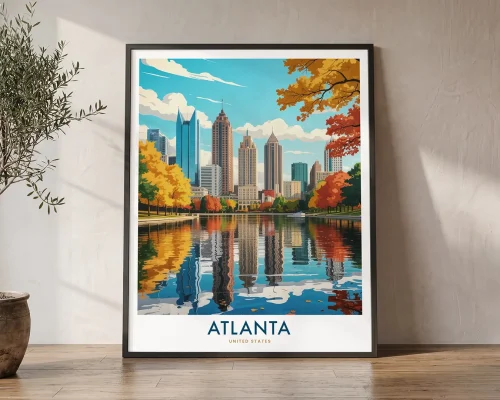 Atlanta Travel Poster — Vintage Georgia Wall Art Print | ArtPrintsVicky