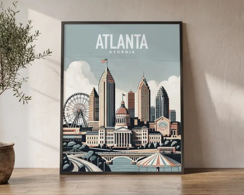 Atlantas Rise a Smooth Travel Style Poster | ArtPrintsVicky