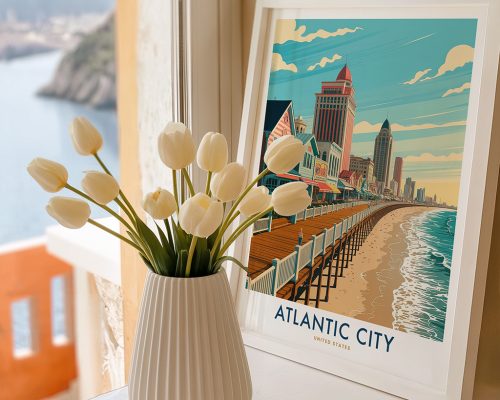 Alternative view of Atlantic City Boardwalk Travel Poster