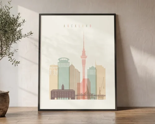 Auckland Skyline Wall Art Poster | ArtPrintsVicky