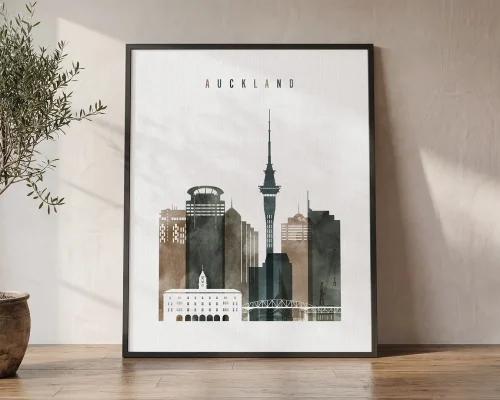 Auckland Watercolor Wall Art Framed or Canvas | ArtPrintsVicky
